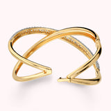 Bronzallure Rigid Woven Bracelet with Cubic Zirconia Pavé WSBZ02670Y.WR