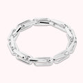 Bronzallure White Elongated Link Elastic Bracelet WSBZ02658W.W
