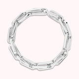 Bronzallure White Elongated Link Elastic Bracelet WSBZ02658W.W