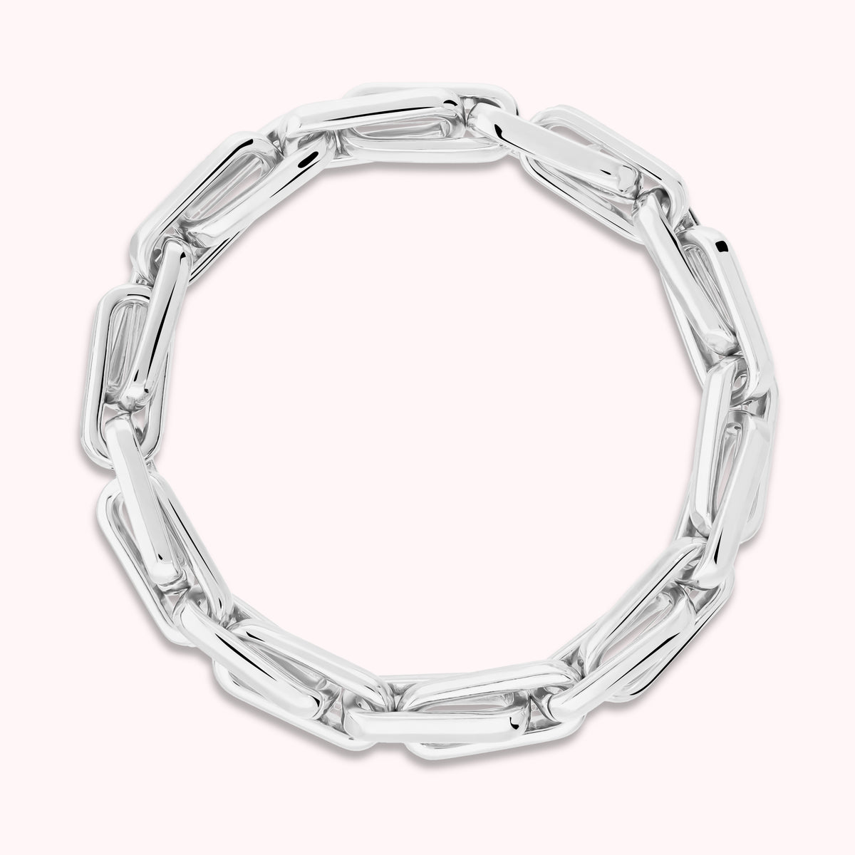 Bronzallure White Elongated Link Elastic Bracelet WSBZ02658W.W