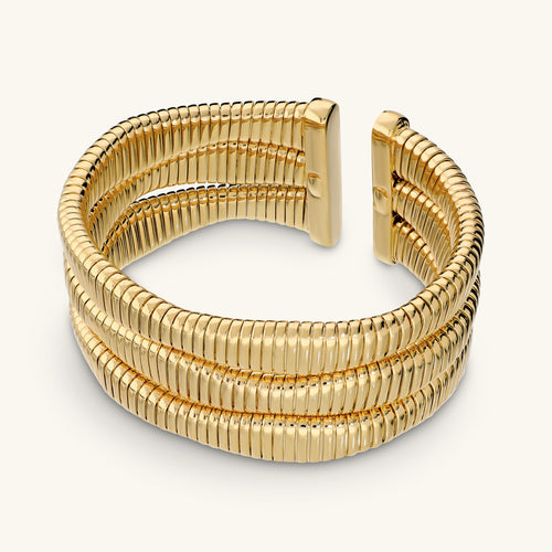 Etrusca Gioielli Wave-Effect Tubogas Bracelet WSET00980.YG