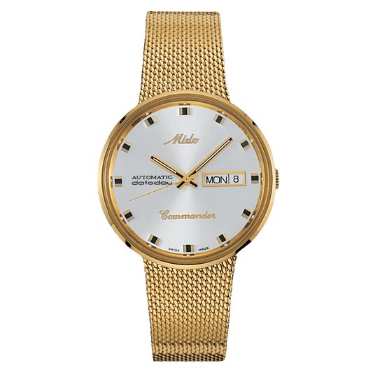 Mido Commander 1959 Silver Dial Yellow Gold-Tone PVD Men's Watch M842932113