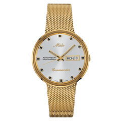 Mido Commander 1959 Silver Dial Yellow Gold-Tone PVD Men's Watch M842932113