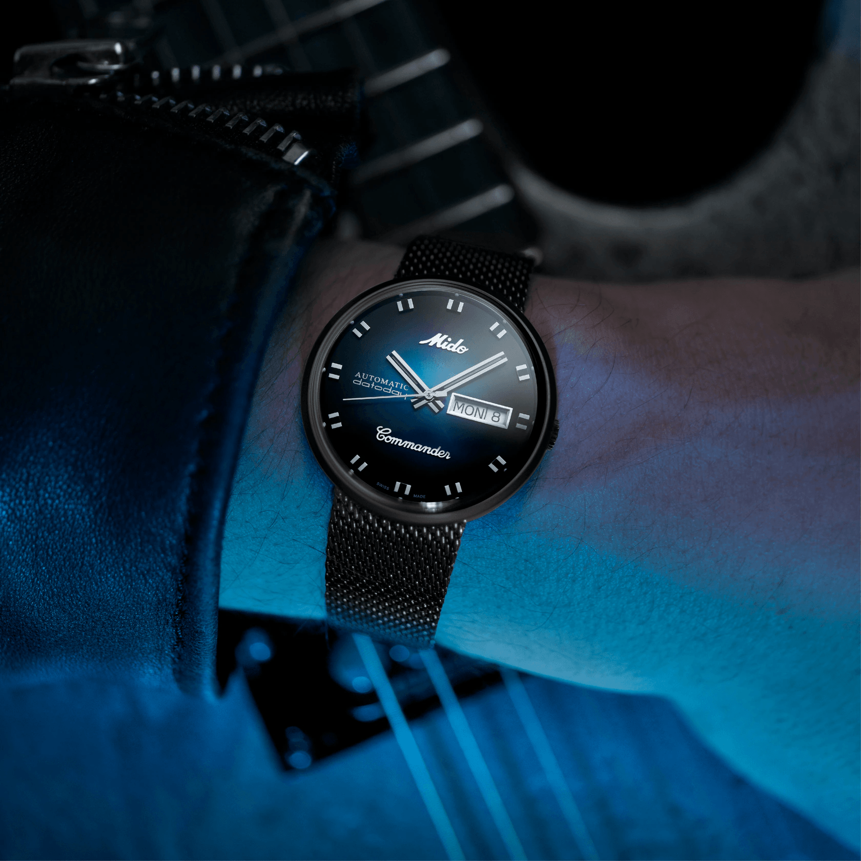 Mido Commander Shade Black PVD Blue Dial Men's Watch M842932511