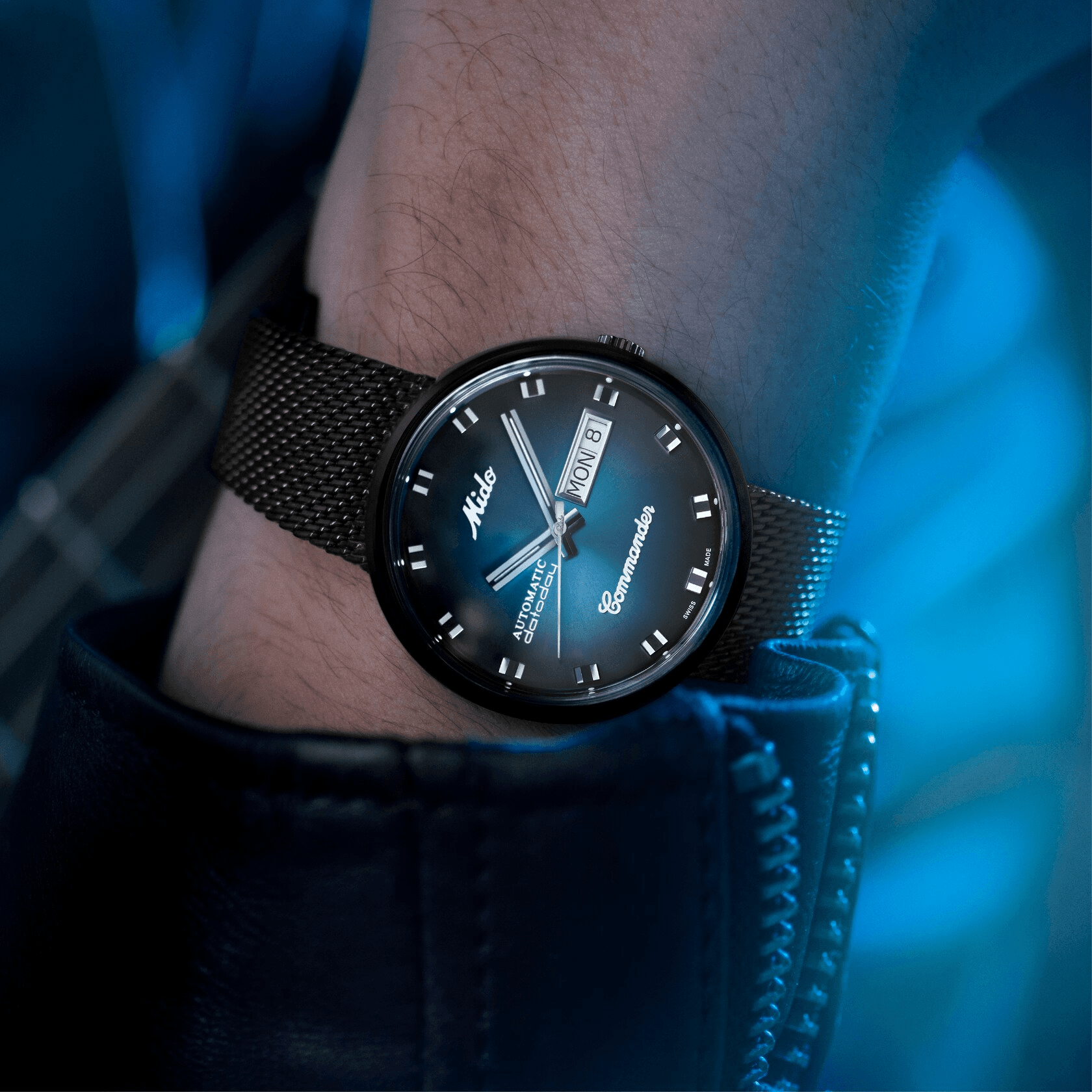 Mido Commander Shade Black PVD Blue Dial Men's Watch M842932511