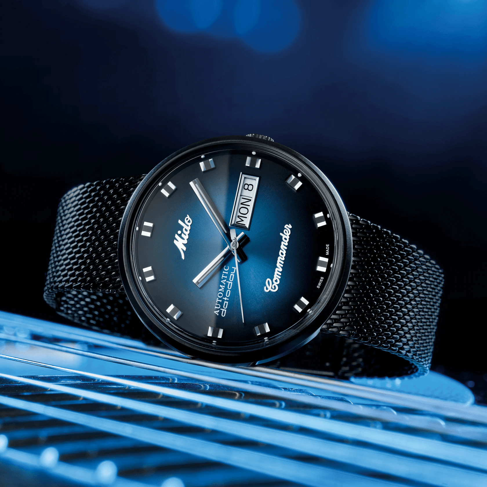 Mido Commander Shade Black PVD Blue Dial Men's Watch M842932511