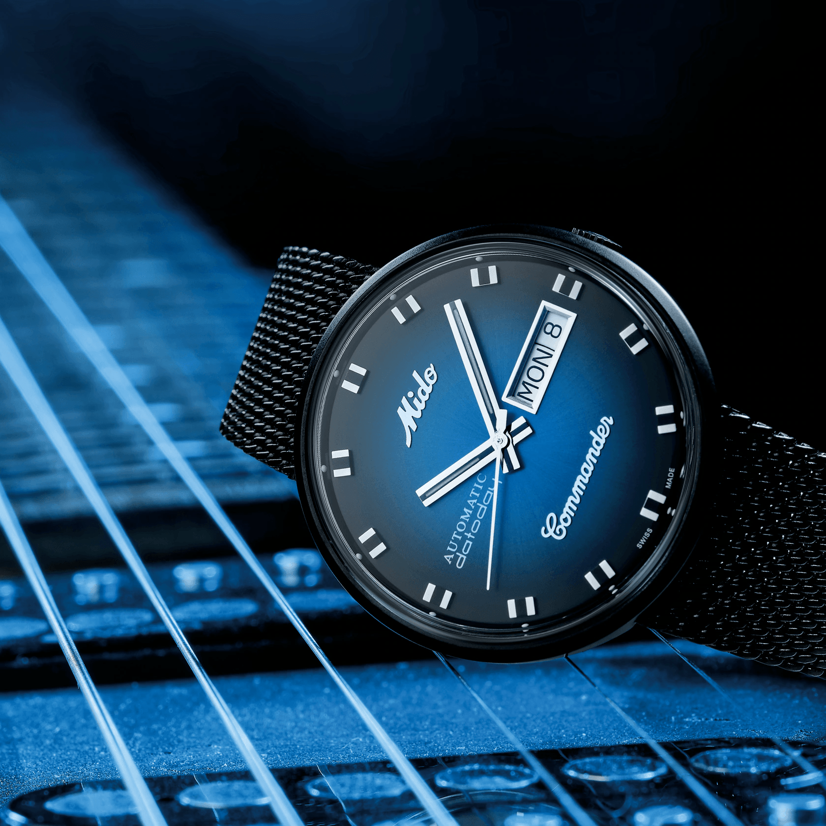 Mido Commander Shade Black PVD Blue Dial Men's Watch M842932511