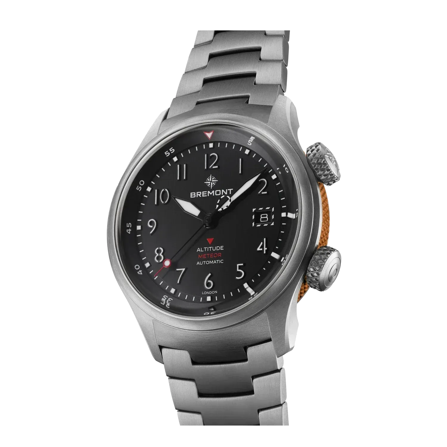 Bremont Altitude MB Meteor Orange Barrel 42mm Brushed Black Dial Men's Watch ALT42-MT-TI-BKOR-B