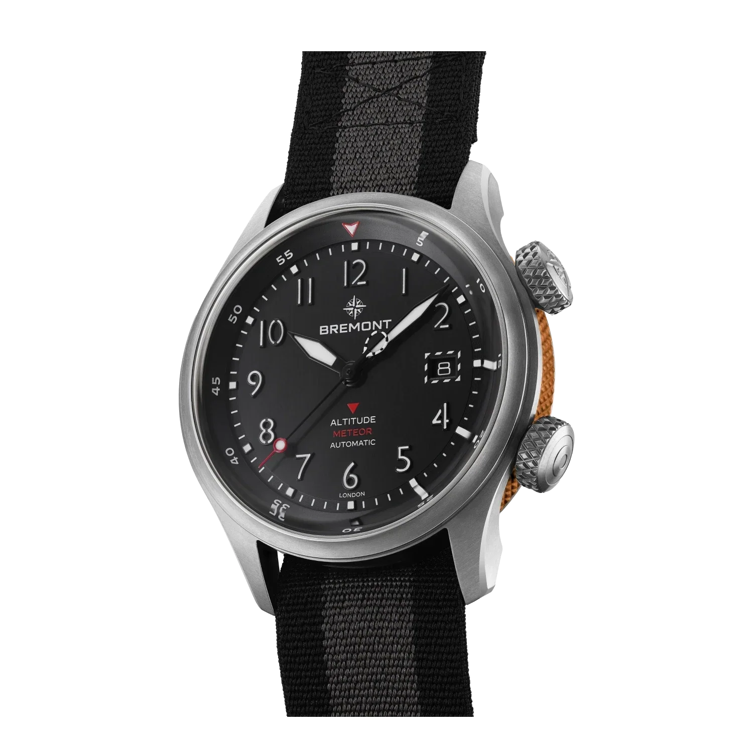 Bremont Altitude MB Meteor Orange Barrel 42mm Brushed Black Dial Men's Watch ALT42-MT-TI-BKOR-N-S