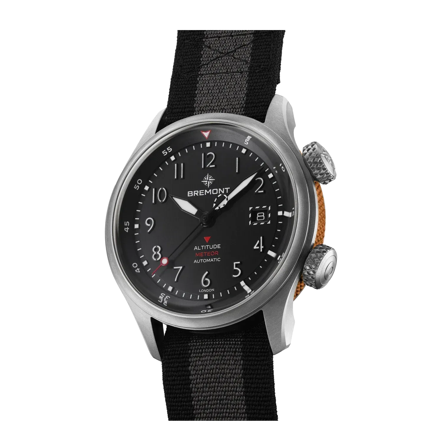 Bremont Altitude MB Meteor Orange Barrel 42mm Brushed Black Dial Men's Watch ALT42-MT-TI-BKOR-N-S