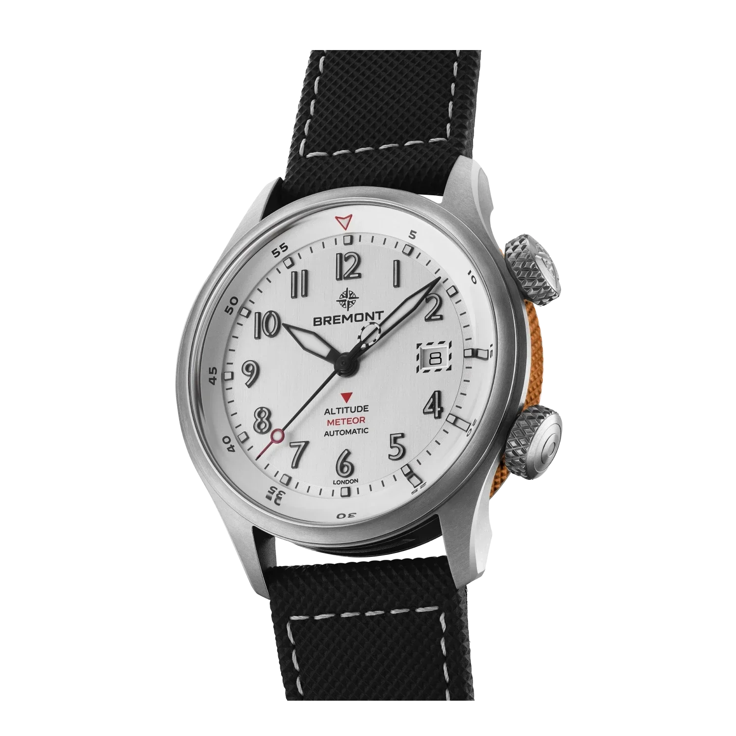 Bremont Altitude MB Meteor Orange Barrel 42mm Brushed Silver Dial Men's Watch ALT42-MT-TI-SIOR-L-S