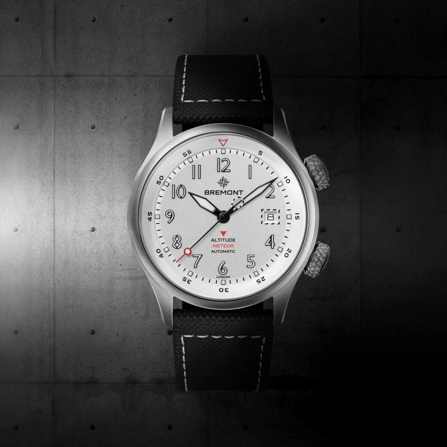 Bremont Altitude MB Meteor Orange Barrel 42mm Brushed Silver Dial Men's Watch ALT42-MT-TI-SIOR-L-S