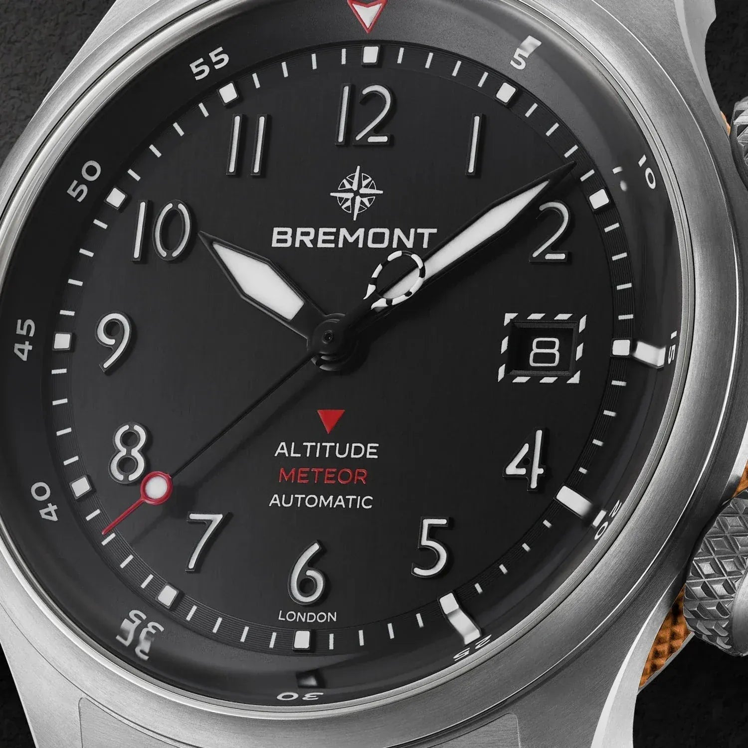 Bremont Altitude MB Meteor Orange Barrel 42mm Brushed Black Dial Men's Watch ALT42-MT-TI-BKOR-L-S