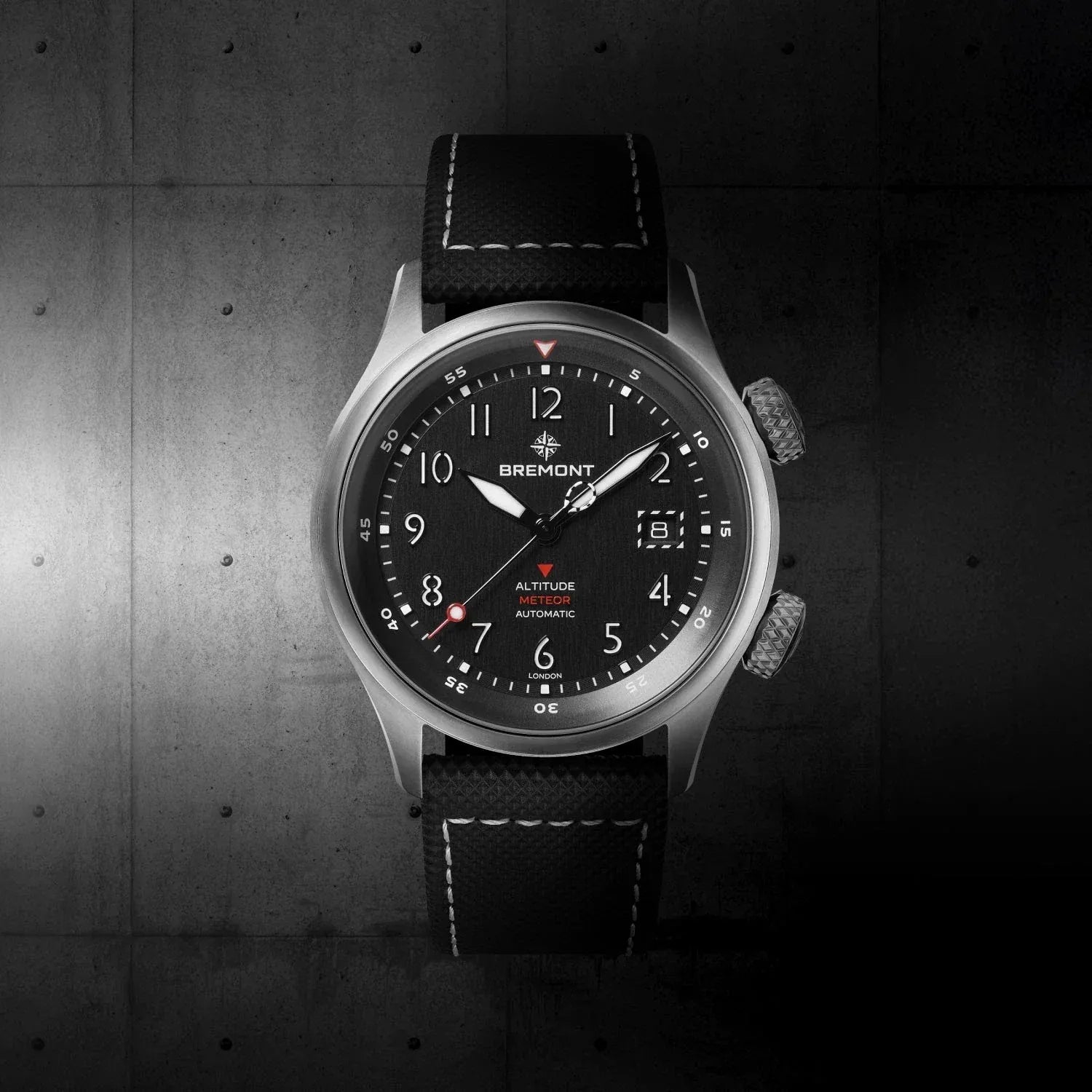 Bremont Altitude MB Meteor Orange Barrel 42mm Brushed Black Dial Men's Watch ALT42-MT-TI-BKOR-L-S