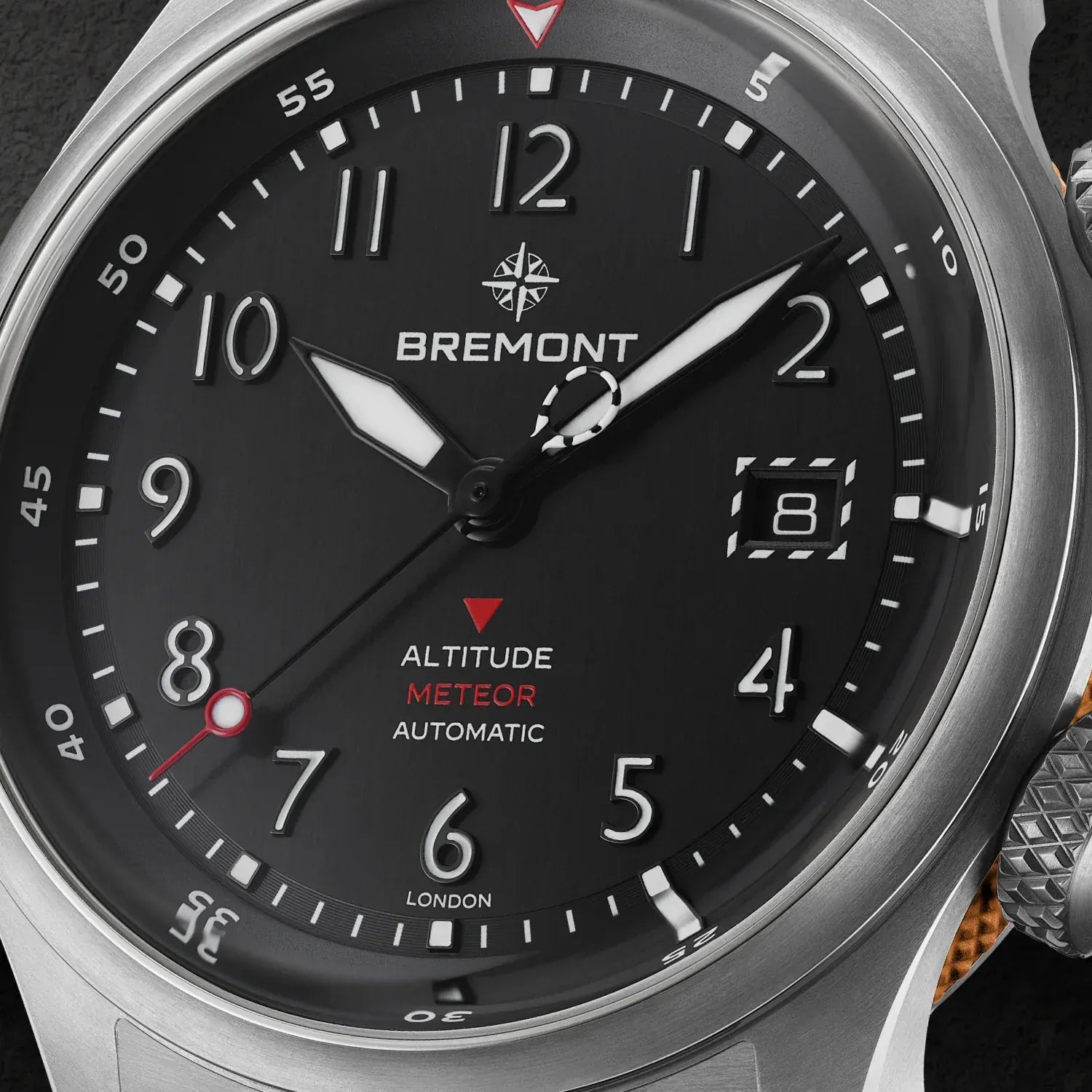 Bremont Altitude MB Meteor Orange Barrel 42mm Brushed Black Dial Men's Watch ALT42-MT-TI-BKOR-N-S