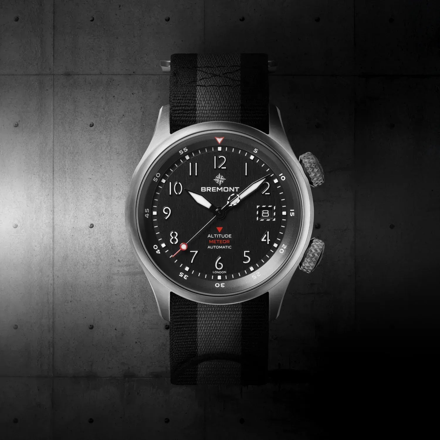 Bremont Altitude MB Meteor Orange Barrel 42mm Brushed Black Dial Men's Watch ALT42-MT-TI-BKOR-N-S