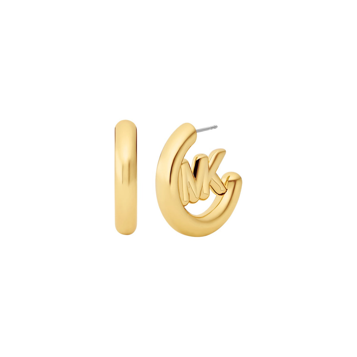 Michael Kors Large Logo Charm Hoop Earrings MKJ8509710