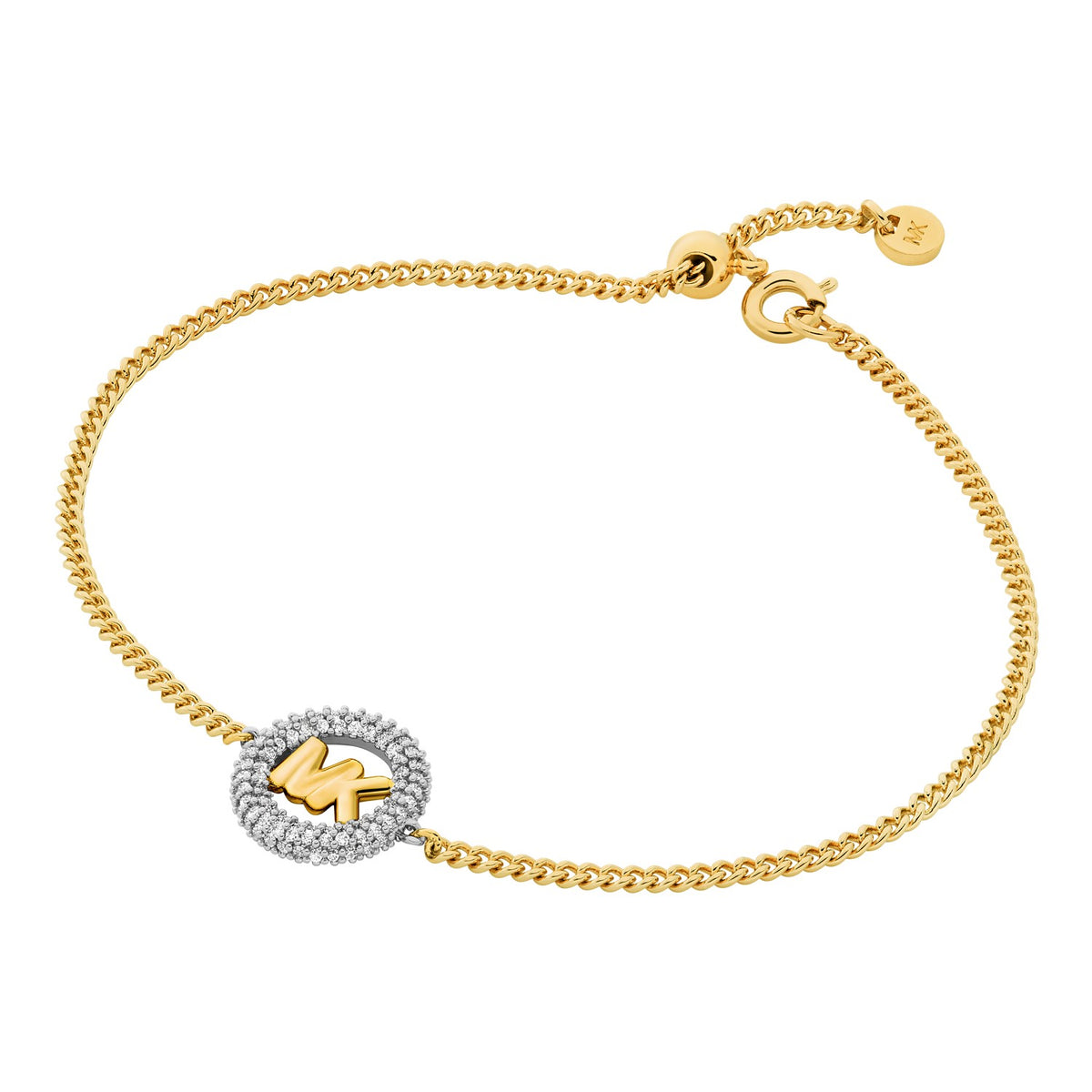 Michael Kors Pavé and Logo Charm Two-Tone Slider Bracelet MKJ8577931
