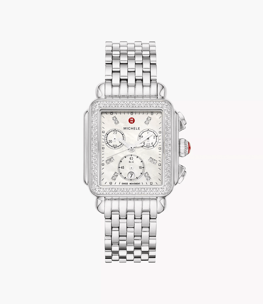 MICHELE Deco 33mm Diamond Chronograph Women's Watch MWW06A000775