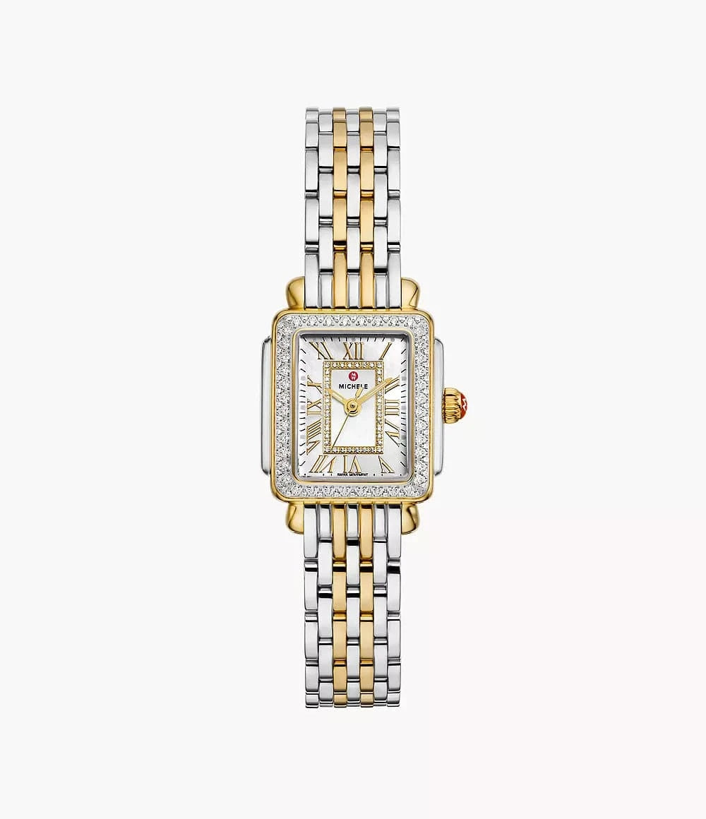 Michele Deco Madison Mini Diamond Two-Tone 24mm 18K Women's Watch MWW06D000172