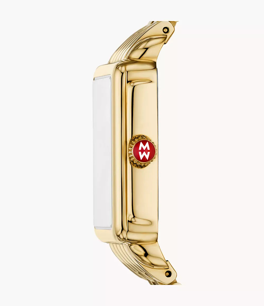 MICHELE Deco Park 18K Gold-Plated 29mm Mother of Pearl Dial Women's Watch MWW06E000147