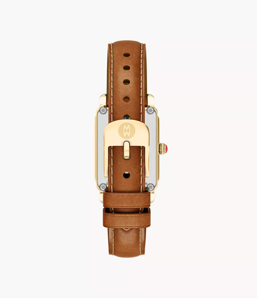 MICHELE Deco Park 18K Gold-Plated 29mm White Mother of Pearl Dial Women's Watch MWW06E000150