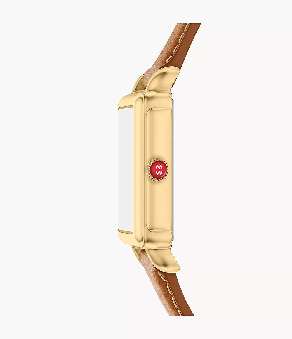 MICHELE Deco Park 18K Gold-Plated 29mm White Mother of Pearl Dial Women's Watch MWW06E000150