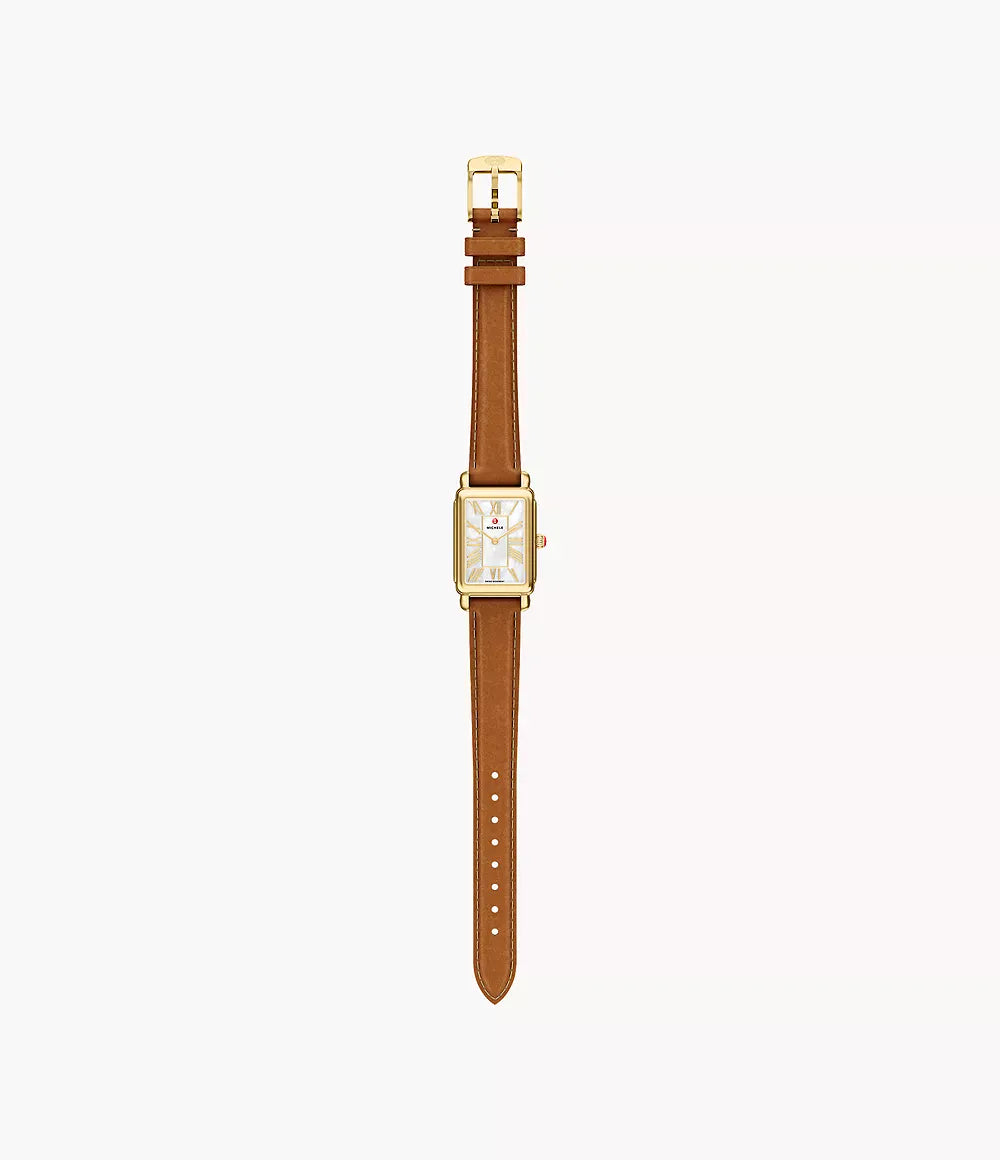 MICHELE Deco Park 18K Gold-Plated 29mm White Mother of Pearl Dial Women's Watch MWW06E000150
