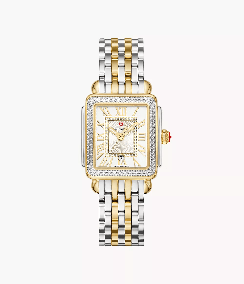 Michele Deco Madison Mid Two-Tone 31mm Diamond Women's Watch MWW06G000002