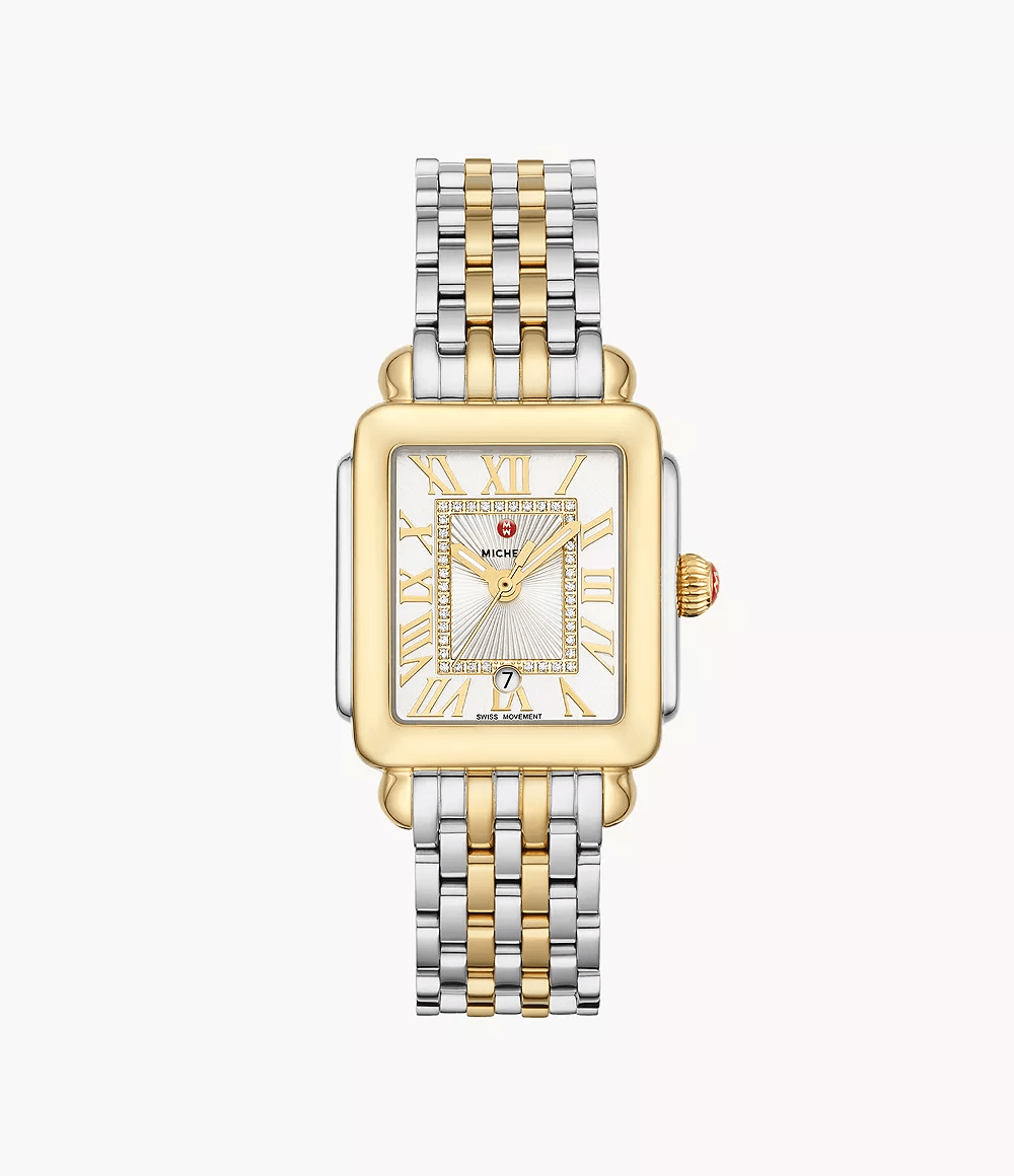 Michele Deco Madison Mid Two-Tone 18k Diamond Women's Watch MWW06G000013