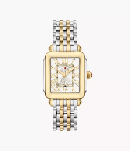 Michele Deco Madison Mid Two-Tone 18k Diamond Women's Watch MWW06G000013