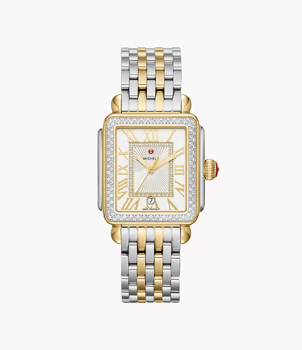 Michele Deco Madison Diamond 33mm 18K Two-Tone Diamond Women's Watch MWW06T000144