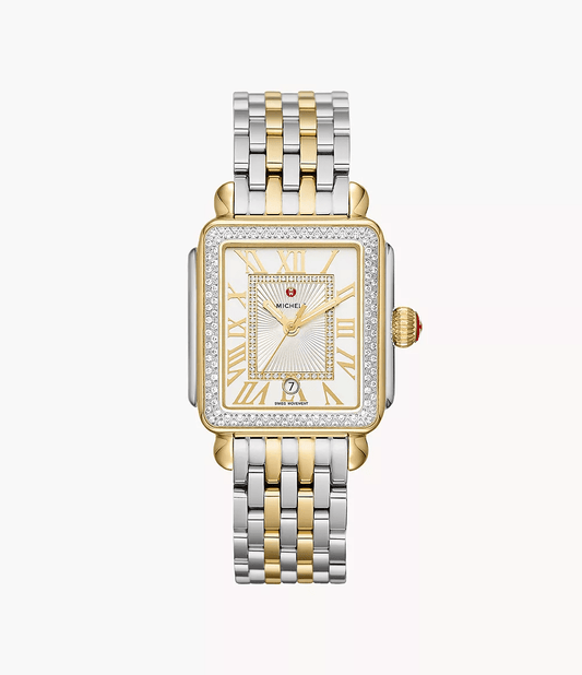 Michele Deco Madison Diamond 33mm 18K Two-Tone Diamond Women's Watch MWW06T000144