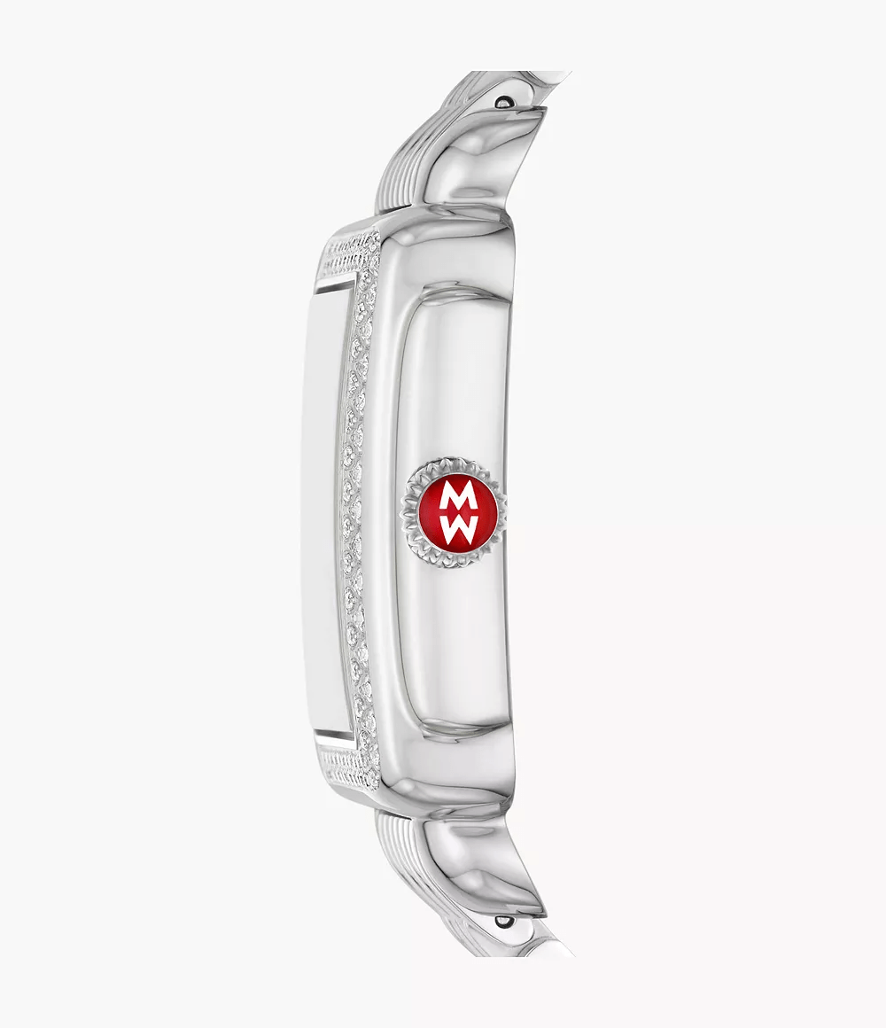MICHELE Deco Mid 29mm Silver Diamond Women's Watch MWW06V000122