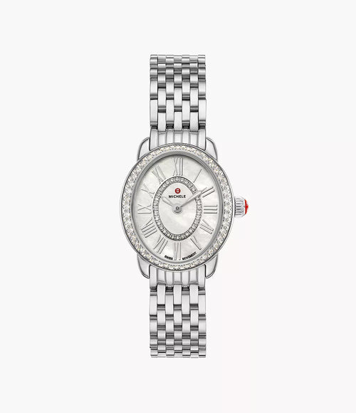 MICHELE Serein Oval Diamond 27mm White Mother of Pearl Dial Women's Watch MWW21H000001