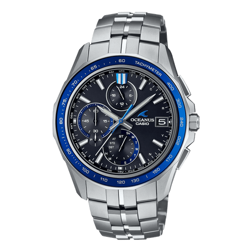 Casio Oceanus Manta Black-Blue 42.8mm Titanium Men's Watch OCWS7000-1A