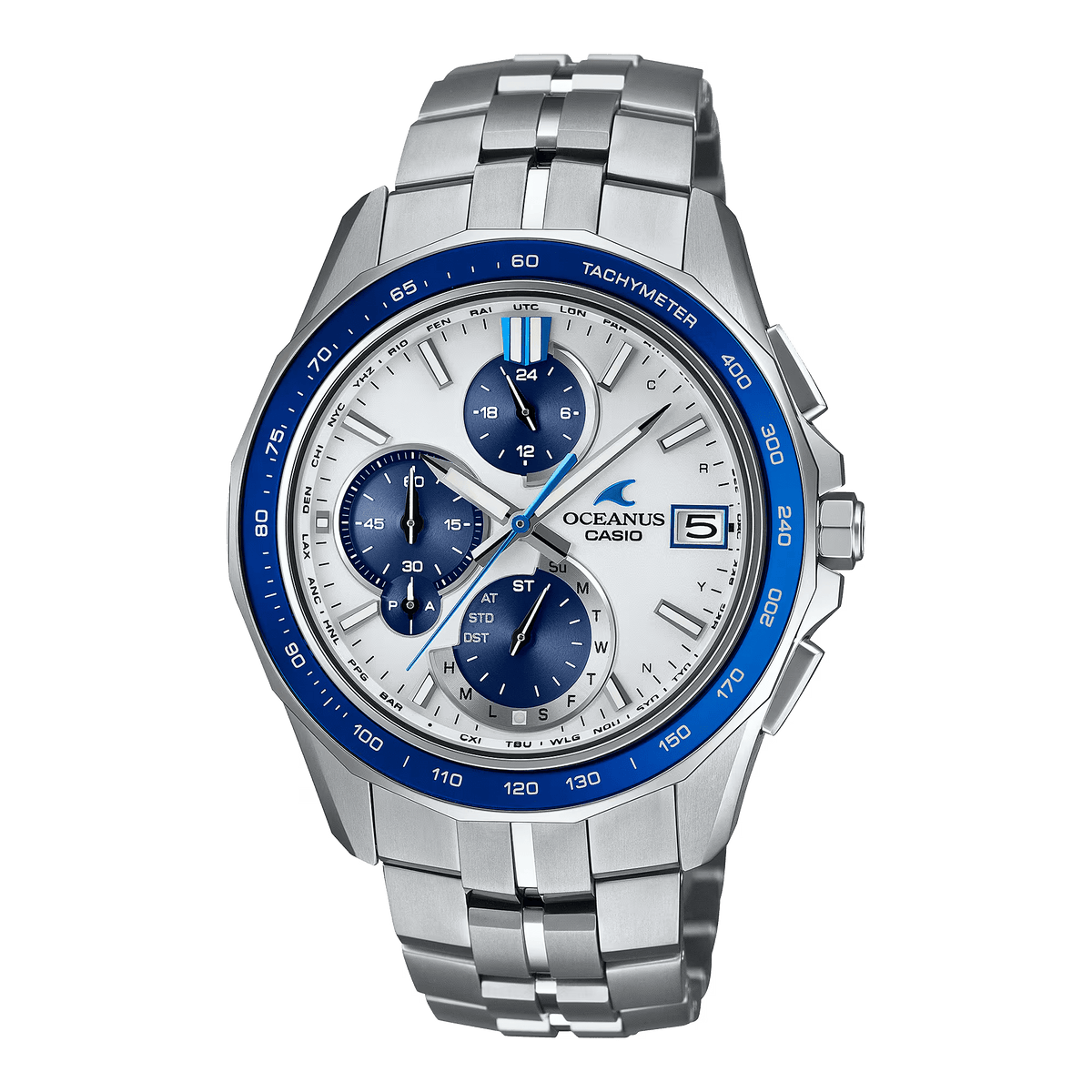 Oceanus Manta White-Blue 42.8mm Titanium Men's Watch OCWS7000D-7A