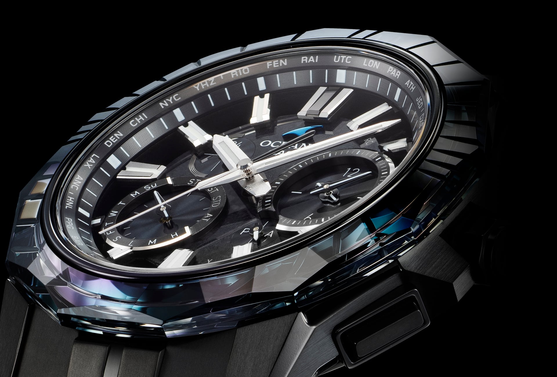 Casio Oceanus Manta Calm Night Limited Edition 43mm Black Dial Men's Watch OCWSG1000CN1