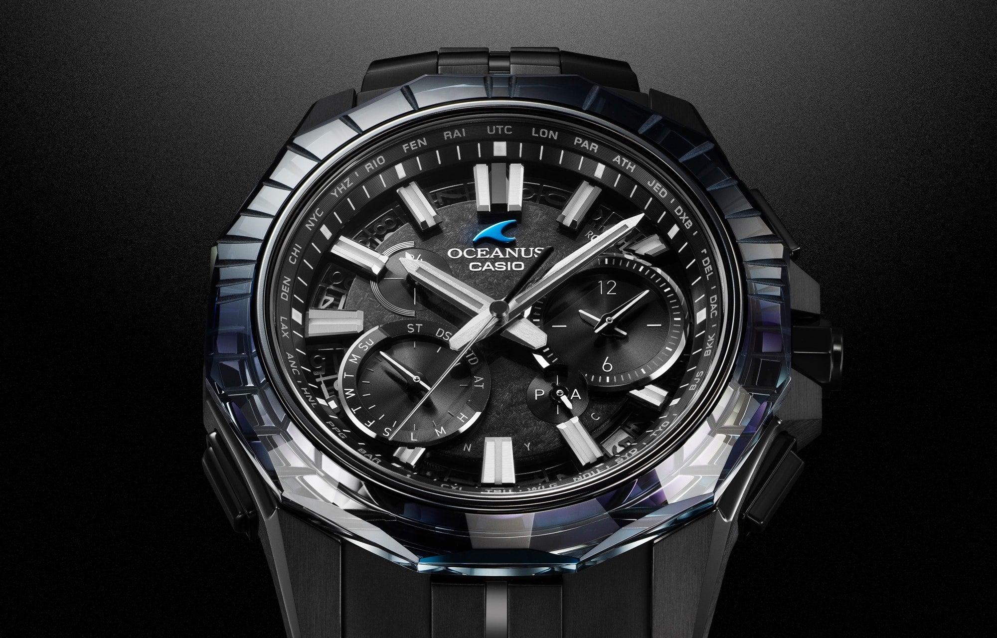 Casio Oceanus Manta Calm Night Limited Edition 43mm Black Dial Men's Watch OCWSG1000CN1