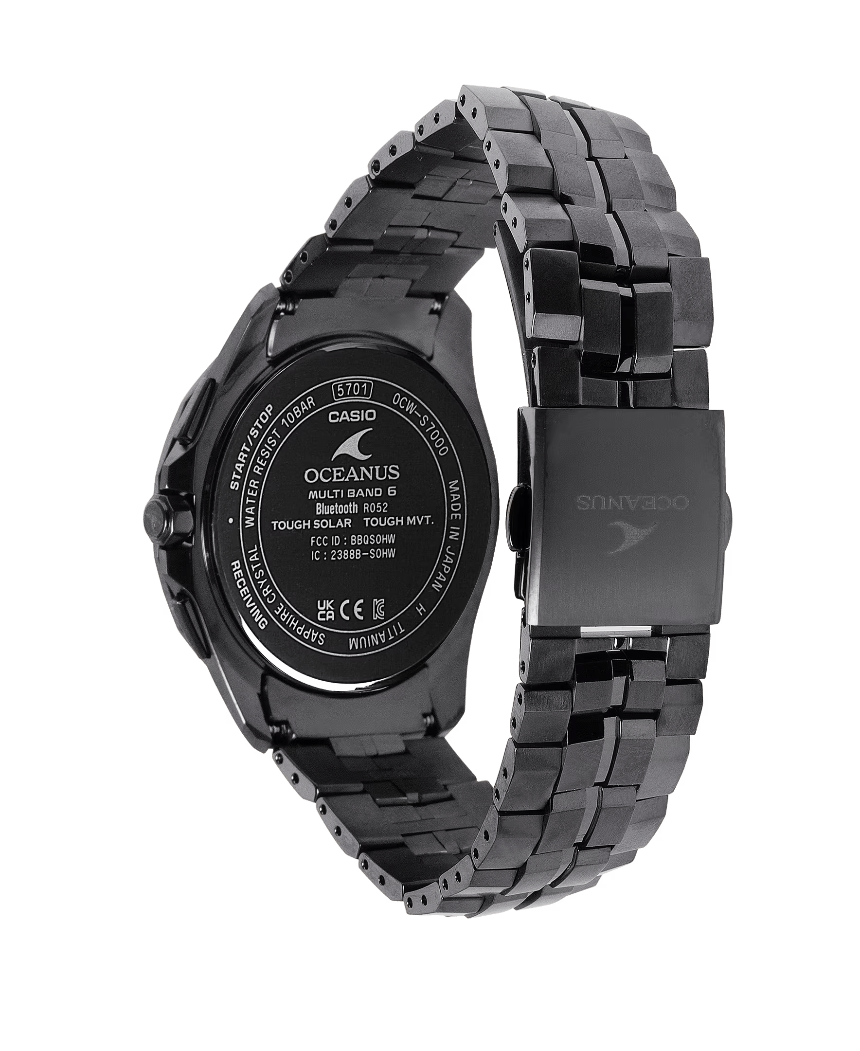 Casio Oceanus Manta DLC 42.8mm Titanium Men's Watch OCWS7000B-2A