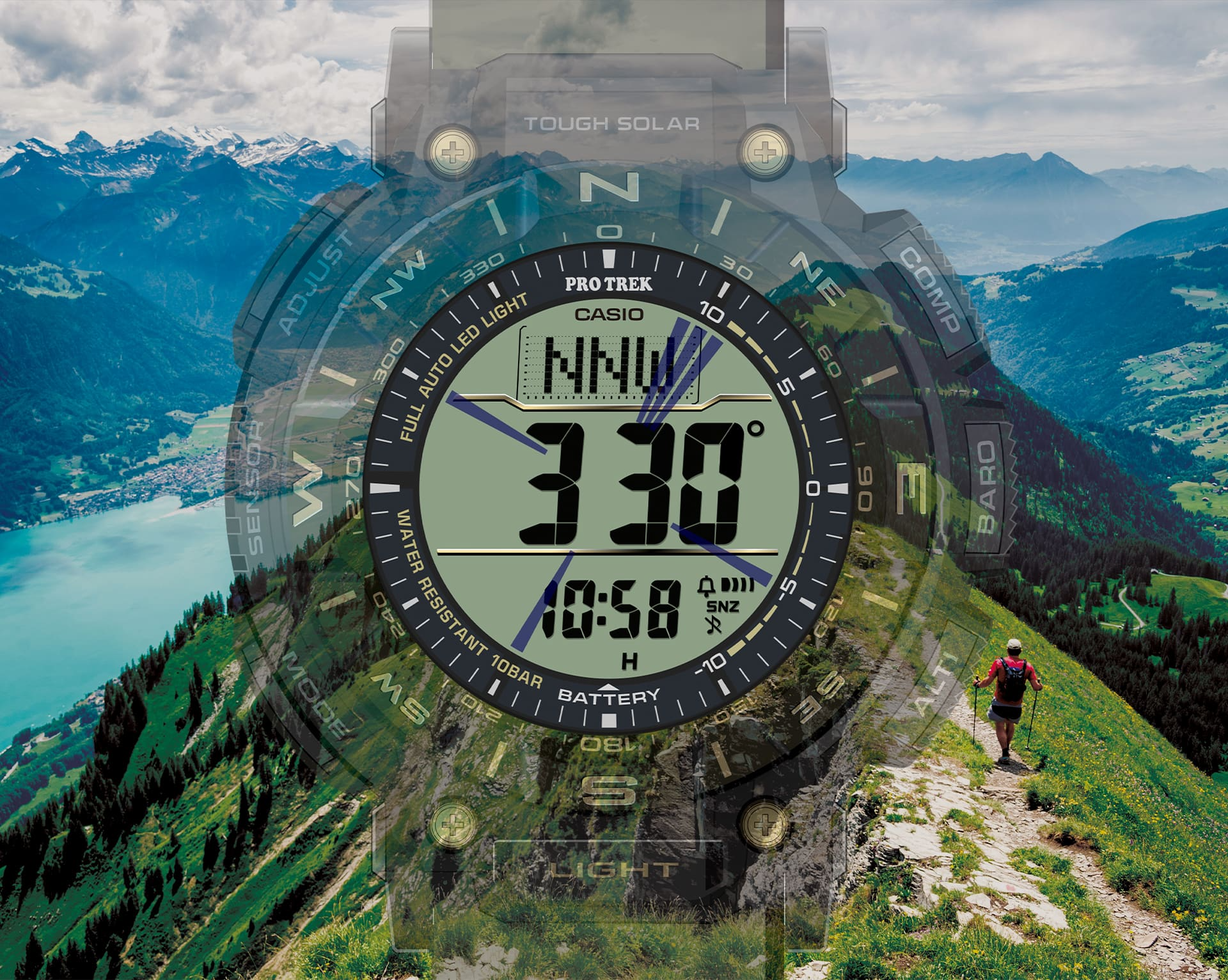 G-Shock PRO TREK 30th Anniversary PRG-340 Series 51.7mm Black/Digital Dial Men's Watch PRG340ANS-3