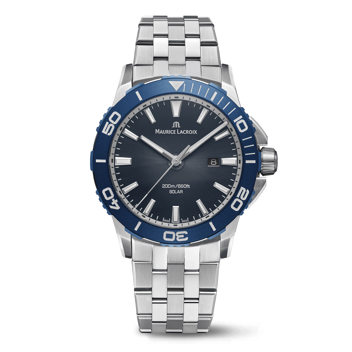 Maurice Lacroix Pontos S Solar 42mm Blue Dial Men's Watch PT1008-SSL42-430-1