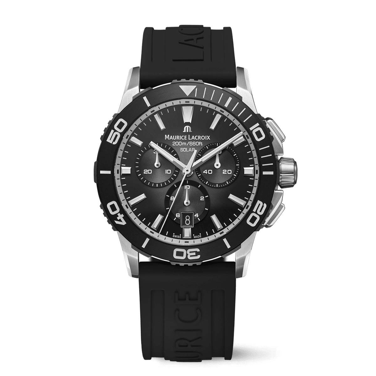 Maurice Lacroix Pontos S Solar Chronograph 42mm Black Dial Men's Watch PT1038-SSL20-330-2