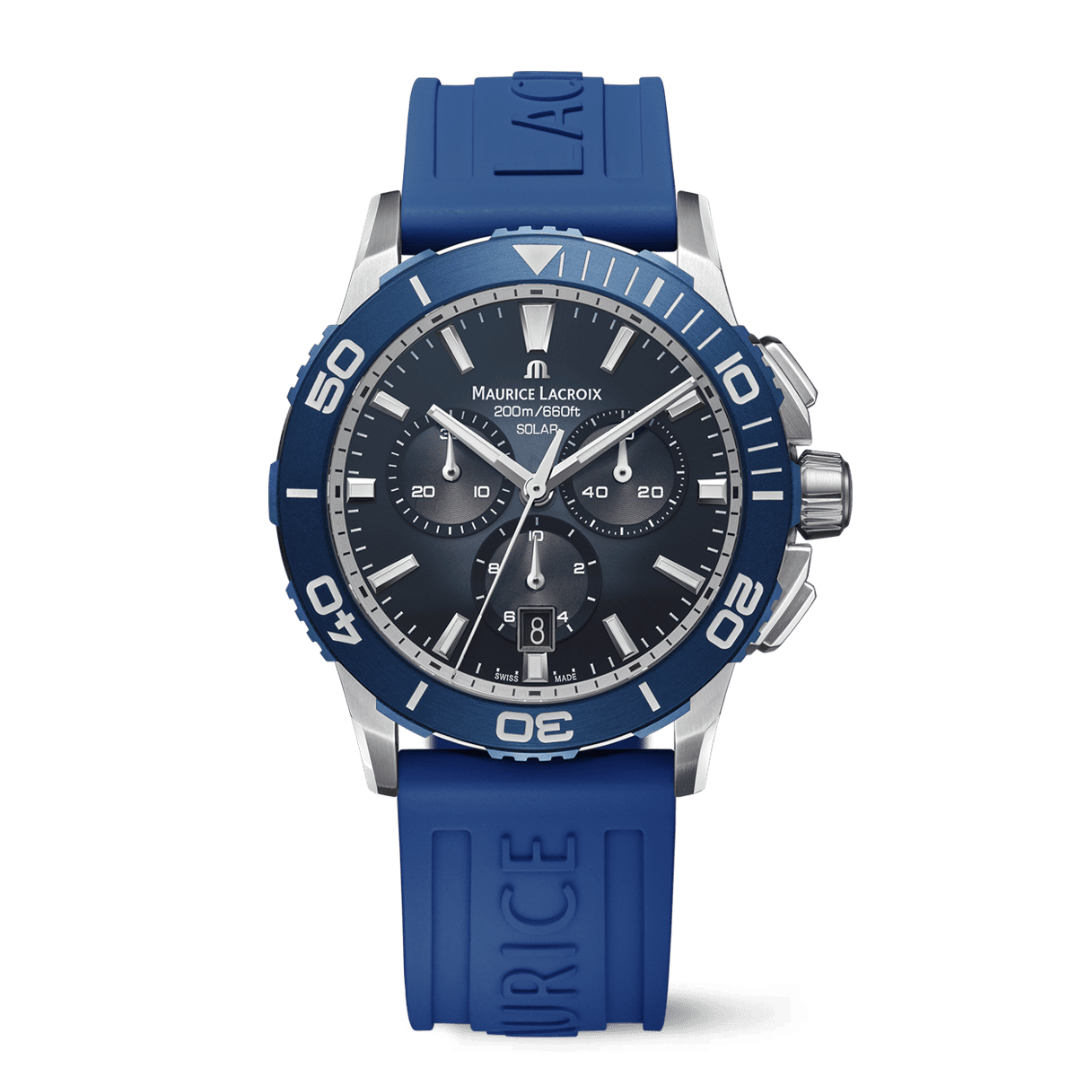 Maurice Lacroix Pontos S Solar Chronograph 42mm Blue Dial Men's Watch PT1038-SSL40-430-4