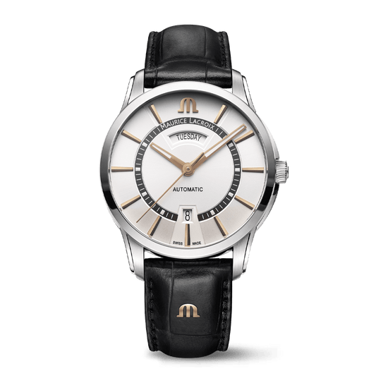 Maurice Lacroix 40.5mm Pontos Day Date Silver Dial Men's Watch PT6358-SS001-230-2