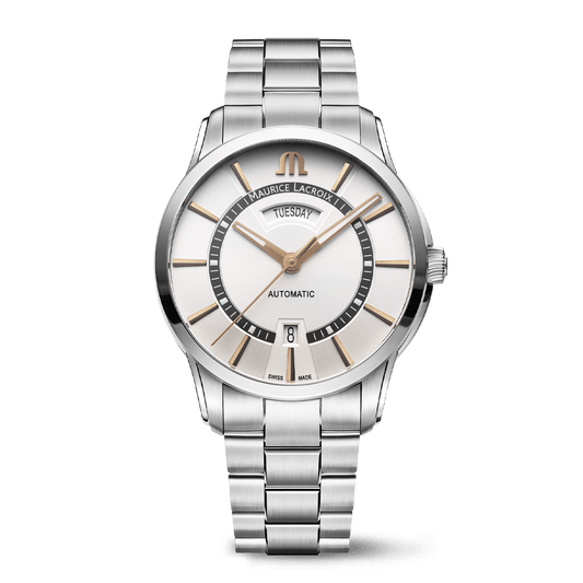 Maurice Lacroix PONTOS Day Date 40.5mm Silver Dial Men's Watch PT6358-SS002-230-1