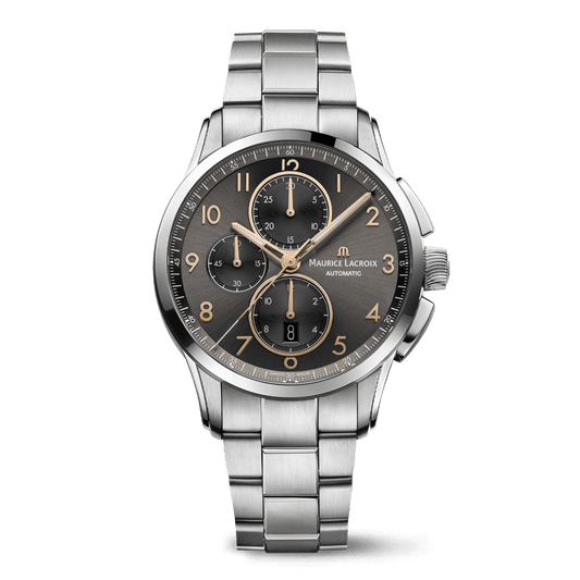 Maurice Lacroix 43mm Pontos Chronograph Gunmetal Dial Men's Watch PT6388-SS002-321-1
