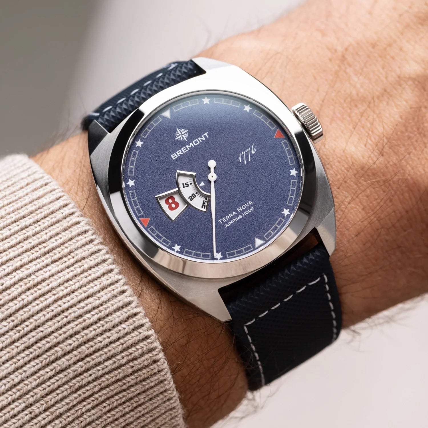 Bremont Terra Nova Jumping Hour 1776 40.5mm Blue Dial Men's Watch TN40-JH-SS-BL-1776-L-S