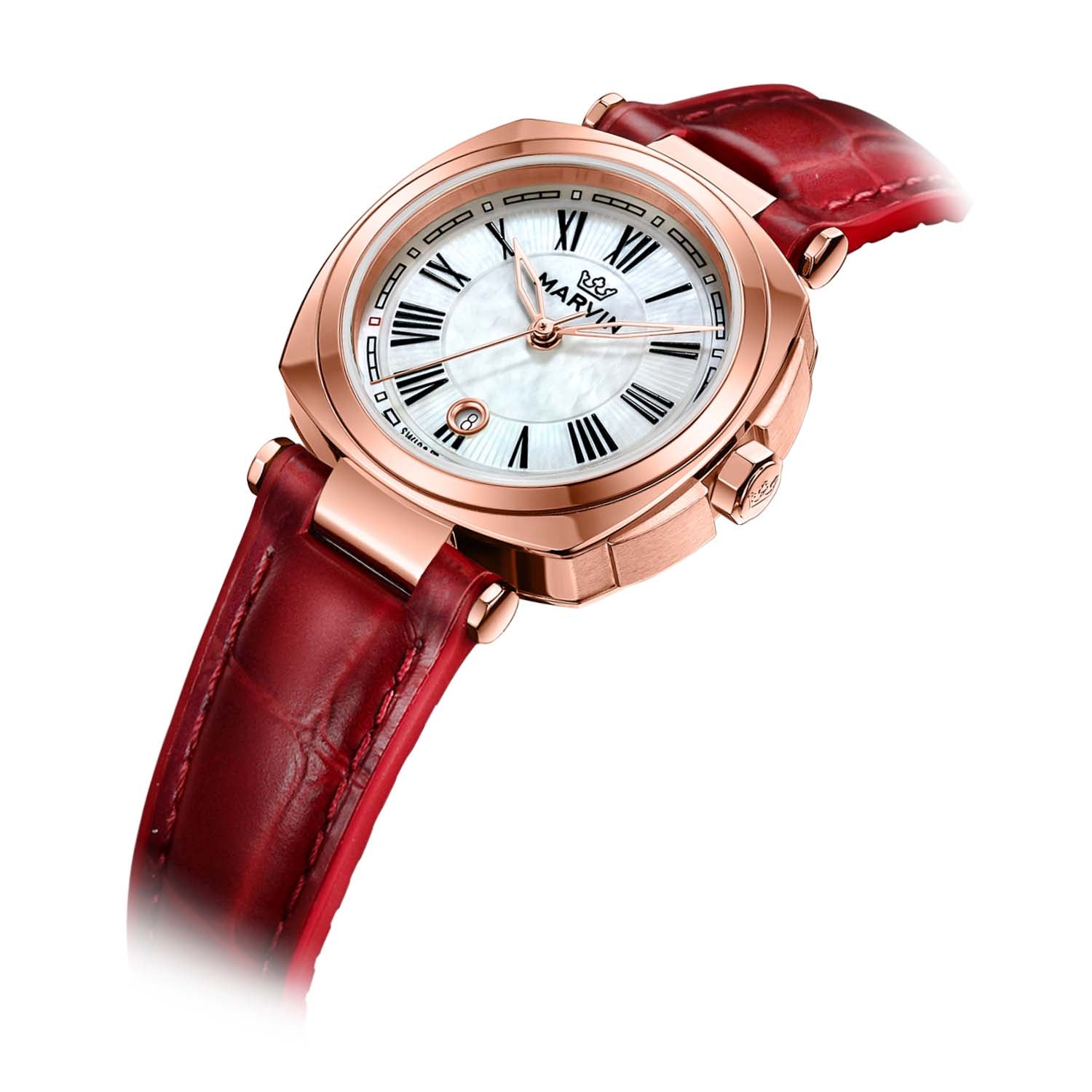 Marvin Malton Cushion 30mm Mother of Pearl Dial Women's Watch M032.52.92.99