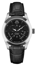 SOLAR AQUA Prima Abyss Leather Deep Black 42mm Black Dial Men's Watch SA0010-0021